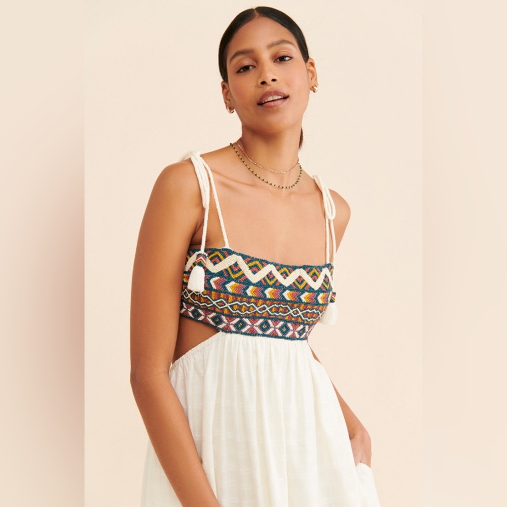 Free People Phoenix Beaded Maxi Boho Dress size M - Picture 12 of 16